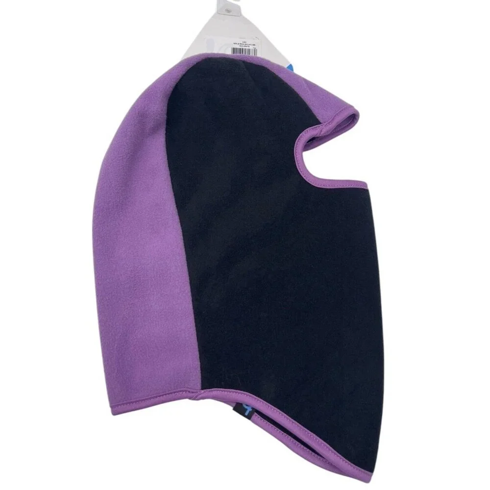 Cold Front Face Mask Girls Size 4-6X Purple Black Micro Fleece Winter‎ Hat